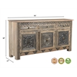 Taran Designs Isabella 3-drawer 3-door Solid Wood Sideboard in Beige/Black