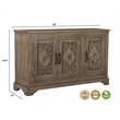 Taran Designs Isabella 3-door Carved Solid Wood Sideboard in Brown
