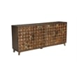 Taran Designs Mason 4-door Diamond Pattern Solid Wood Sideboard in Brown