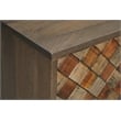 Taran Designs Mason 4-door Diamond Pattern Solid Wood Sideboard in Brown
