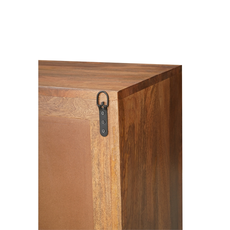 Taran Designs Mason 4-door Geometric Pattern Solid Wood Sideboard in Brown