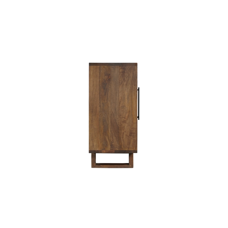 Taran Designs Cedric 4-door 3-drawer Solid Wood Sideboard in Dark Brown