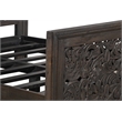 Taran Designs Fillian Floral Carved Solid Wood Queen Panel Bed in Black