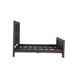 Taran Designs Fillian Floral Carved Solid Wood Queen Panel Bed in Black