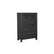 Taran Designs Fillian 6-drawer Floral Carved Solid Wood Chest in Black