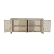 Taran Designs Fillian 4-door Floral Carved Solid Wood Sideboard in Gray