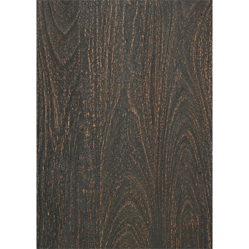 Taran Designs Fillian 4-door Floral Carved Solid Wood Sideboard in Black