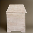 Taran Designs Monte Floral Carved Solid Wood Storage Ottoman in White