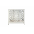 Taran Designs Gianna Floral Carved Solid Wood Queen Bed in Gray