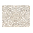 Taran Designs Gianna Floral Carved Solid Wood King Bed in White