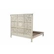 Taran Designs Gianna Floral Carved Solid Wood King Bed in White