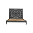 Taran Designs Gianna Floral Carved Solid Wood King Bed in Black