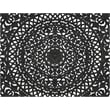 Taran Designs Gianna Floral Carved Solid Wood King Bed in Black