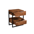 Taran Designs Oliver 2-drawer Live Edge Solid Wood Nightstand in Brown/Black