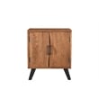 Taran Designs Oliver 2-door Live Edge Solid Wood Nightstand in Brown/Black