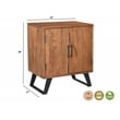 Taran Designs Oliver 2-door Live Edge Solid Wood Nightstand in Brown/Black