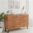Taran Designs Oliver 6-drawer Live Edge Solid Wood Dresser in Brown/Black
