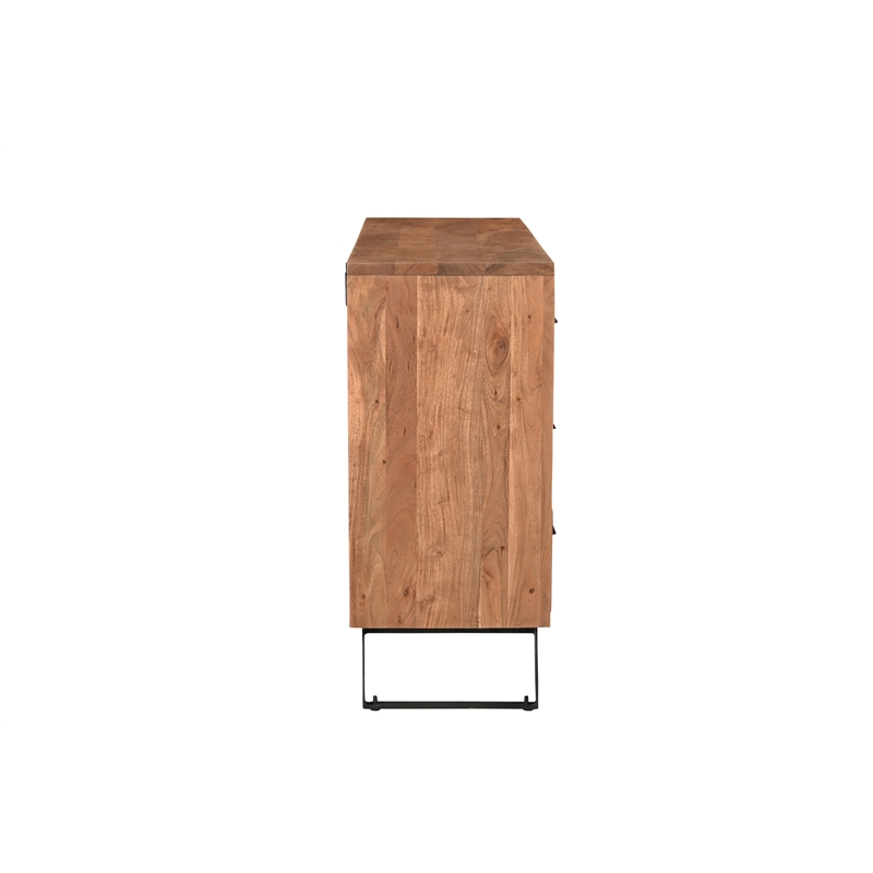 Taran Designs Oliver 6-drawer Live Edge Solid Wood Dresser in Brown/Black