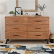 Taran Designs Oliver 6-drawer Live Edge Solid Wood Dresser in Brown/Black