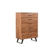 Taran Designs Oliver 5-drawer Live Edge Solid Wood Chest in Brown/Black