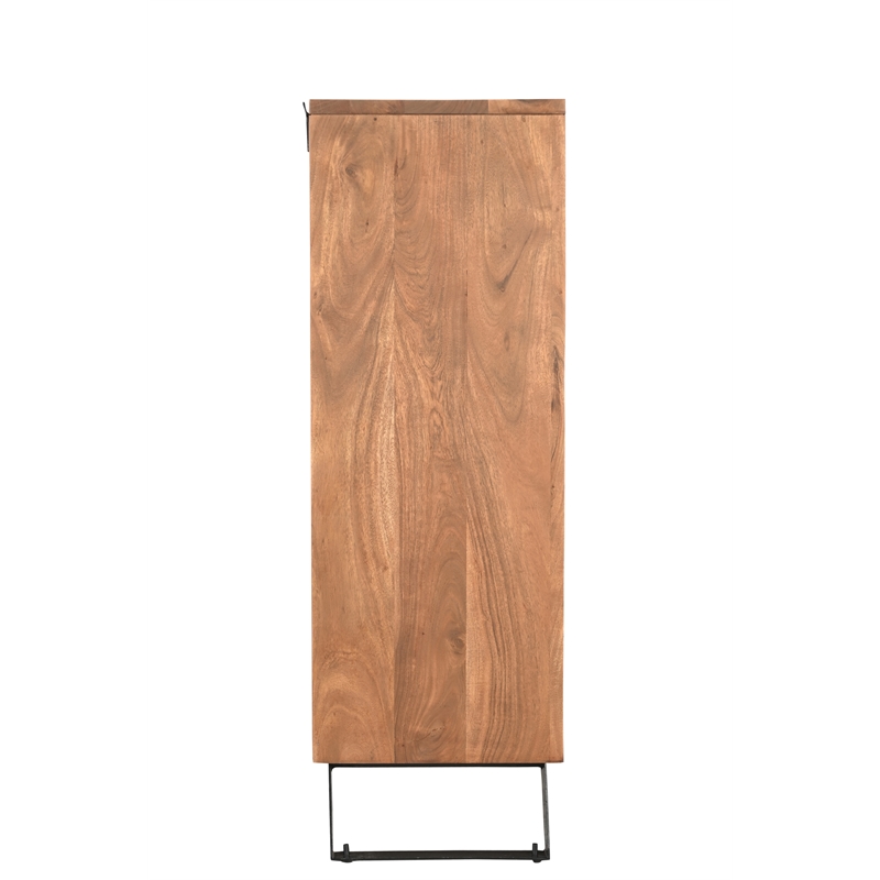 Taran Designs Oliver 5-drawer Live Edge Solid Wood Chest in Brown/Black