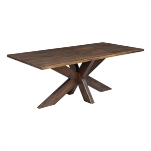 Taran Designs Mason 78&quot Solid Wood Dining Table in Brown