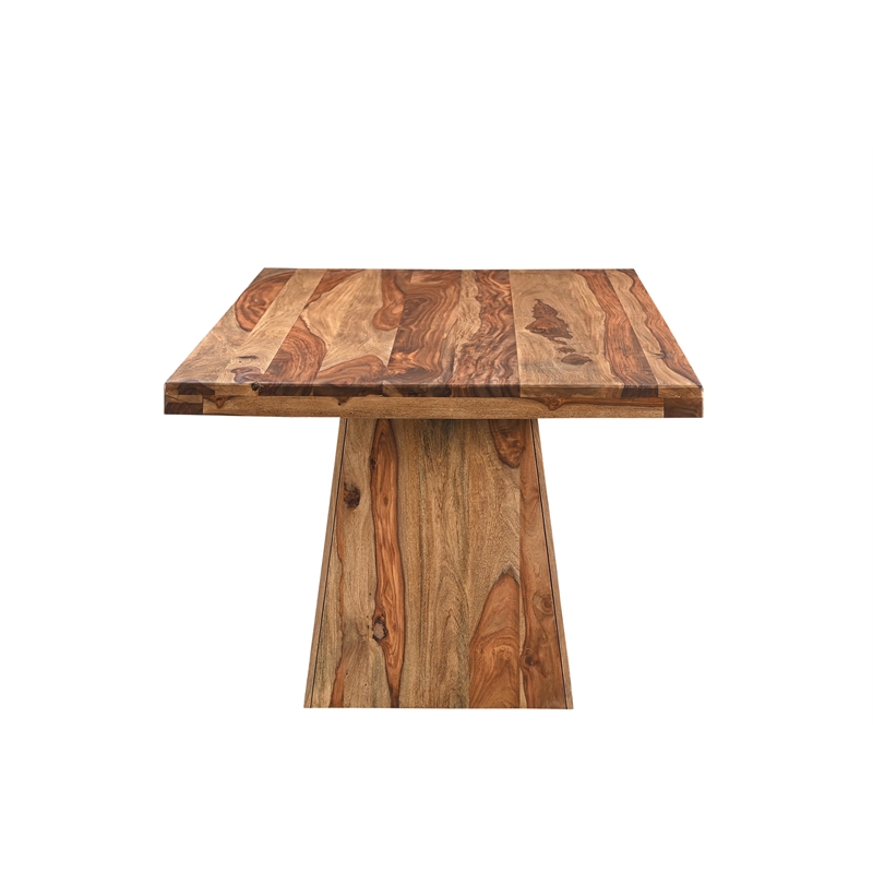 Taran Designs Warren 7-piece Live Edge Solid Wood Dining Set in Brown