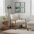 Taran Designs Kenneth Upholstered Solid Wood Accent Chair in Beige/Brown