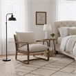 Taran Designs Kenneth Upholstered Solid Wood Accent Chair in Beige/Brown
