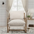 Taran Designs Kenneth Upholstered Solid Wood Accent Chair in Beige/Brown