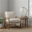 Taran Designs Kenneth Upholstered Solid Wood Accent Chair in Beige/Brown