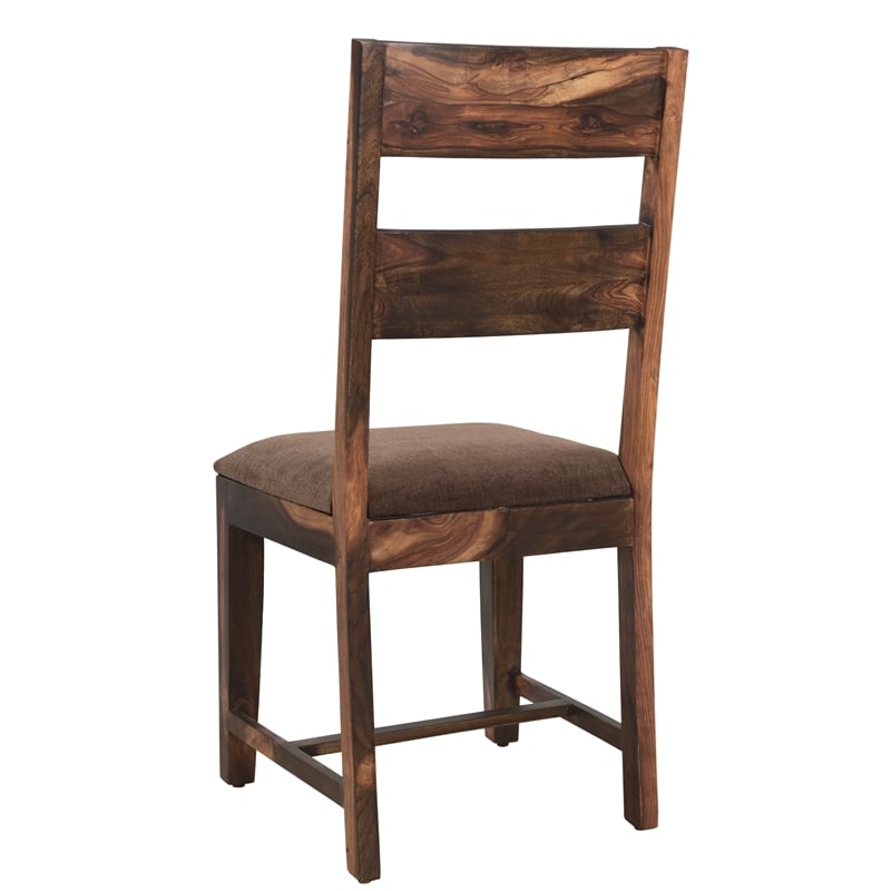 Taran Designs Darcy 7-piece Upholstered Solid Wood Dining Set in Dark Brown