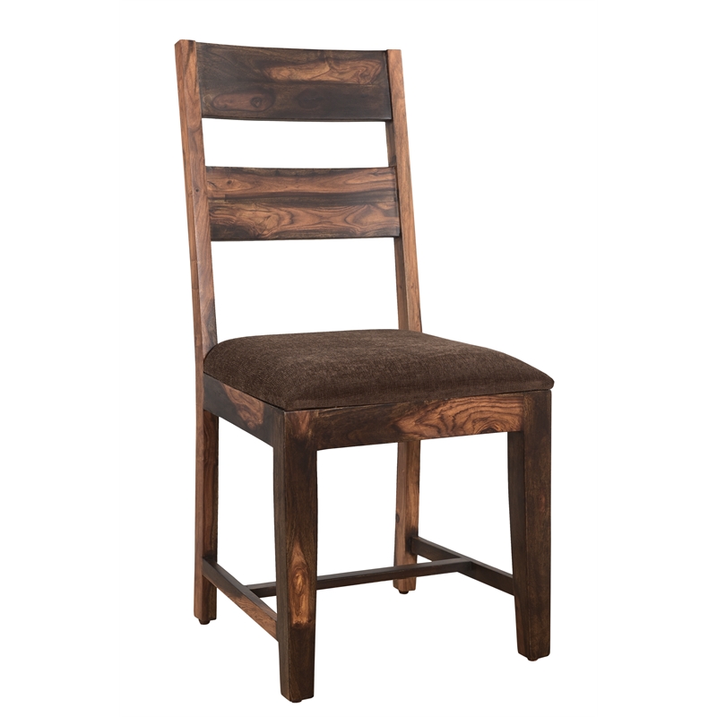 Taran Designs Darcy 7-piece Upholstered Solid Wood Dining Set in Dark Brown