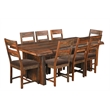 Taran Designs Darcy 9-piece Upholstered Solid Wood Dining Set in Dark Brown