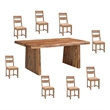 Taran Designs Darcy 9-piece Upholstered Solid Wood Dining Set in Brown