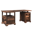 Taran Designs Darcy 2-piece Live Edge Solid Wood Desk Set in Dark Brown