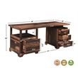 Taran Designs Darcy 2-piece Live Edge Solid Wood Desk Set in Dark Brown