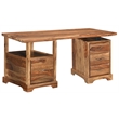 Taran Designs Darcy 2-piece Live Edge Solid Wood Desk Set in Brown
