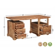 Taran Designs Darcy 2-piece Live Edge Solid Wood Desk Set in Brown