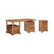 Taran Designs Darcy 2-piece Live Edge Solid Wood Desk Set in Brown