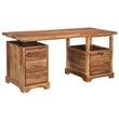 Taran Designs Darcy 2-piece Live Edge Solid Wood Desk Set in Brown