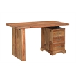 Taran Designs Darcy 2-piece Live Edge Solid Wood Desk Set in Brown