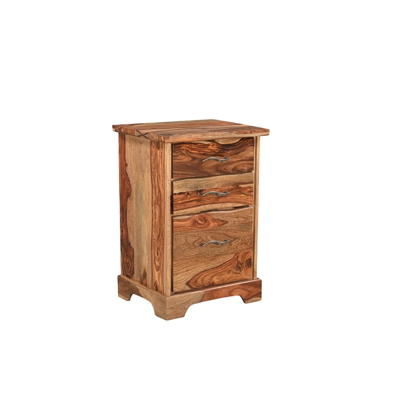 Taran Designs Darcy 2-piece Live Edge Solid Wood Desk Set in Brown