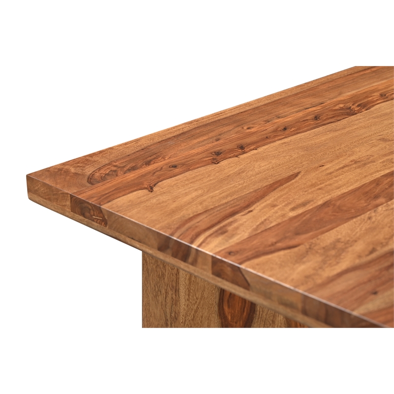 Taran Designs Darcy 2-piece Live Edge Solid Wood Desk Set in Brown