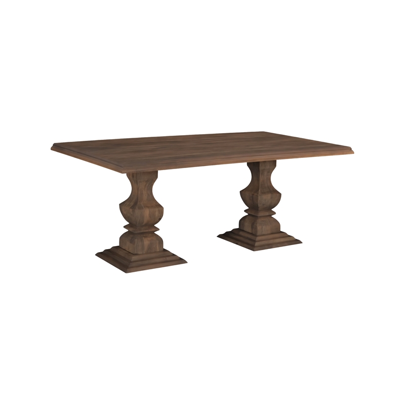 Taran Designs Lawrence 7-piece Solid Wood Dining Set in Brown