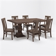 Taran Designs Lawrence 7-piece Solid Wood Dining Set in Brown