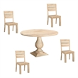 Taran Designs Lawrence 5-piece Solid Wood Dining Set in Beige
