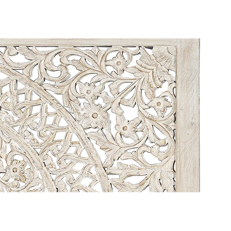 Taran Designs Gianna 3-piece Floral Carved Solid Wood Bedroom Set in White