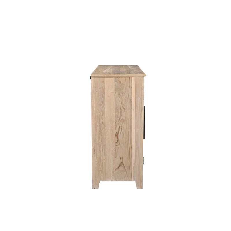 Taran Designs Isabella 4-door Carved Solid Wood Sideboard in Brown