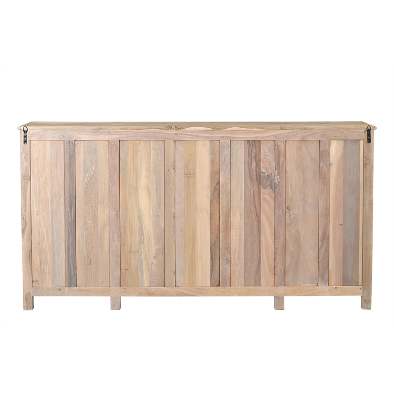 Taran Designs Isabella 4-door Carved Solid Wood Sideboard in Brown